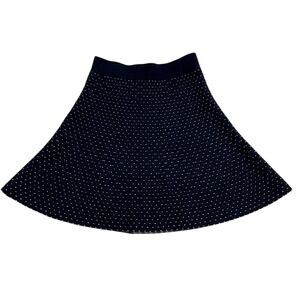 Ann Taylor‎ Wool A-Line Mini Skirt Polka Dot Petite Size XXSP Career Knit Chic